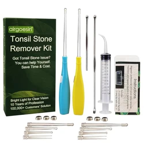 airgoesin Upgraded Tonsil Stone Remover Tool with 5 Tips & Irrigator | Fresh Breath Oral Rinse thumbnail 1