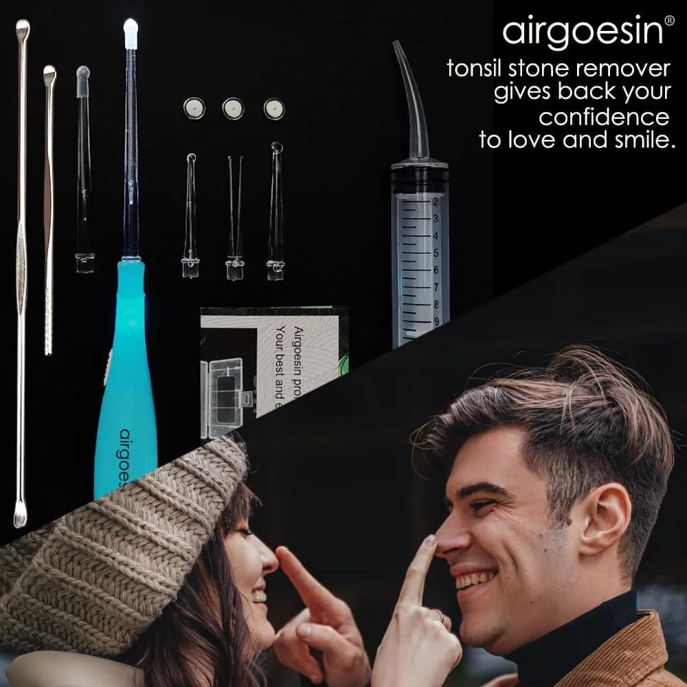 airgoesin Upgraded Tonsil Stone Remover Tool Blue 7 Piece Set | Removes Annoying Tonsil Stones & Bad Breath - view 7