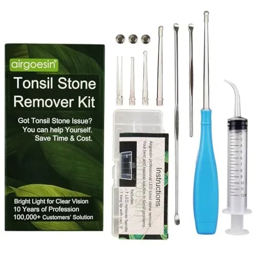 airgoesin Upgraded Tonsil Stone Remover Tool Blue 7 Piece Set | Removes Annoying Tonsil Stones & Bad Breath thumbnail 1