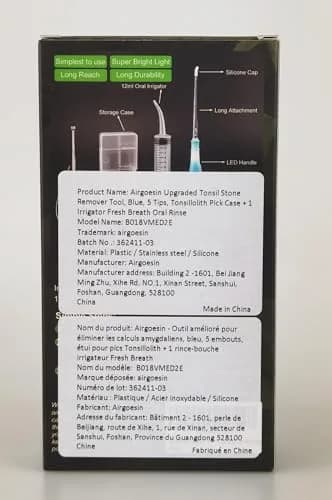 airgoesin Upgraded Tonsil Stone Remover Tool Blue 7 Piece Set | Removes Annoying Tonsil Stones & Bad Breath thumbnail 8