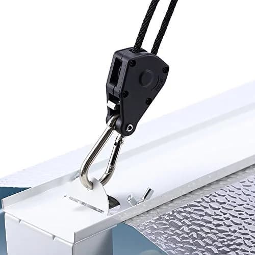 iPower GLROPEX2 Adjustable Rope Hanger 2 Pairs 8ft (150 lbs Total Capacity) | Heavy Duty Ratchet Tie-Down Strap thumbnail 4