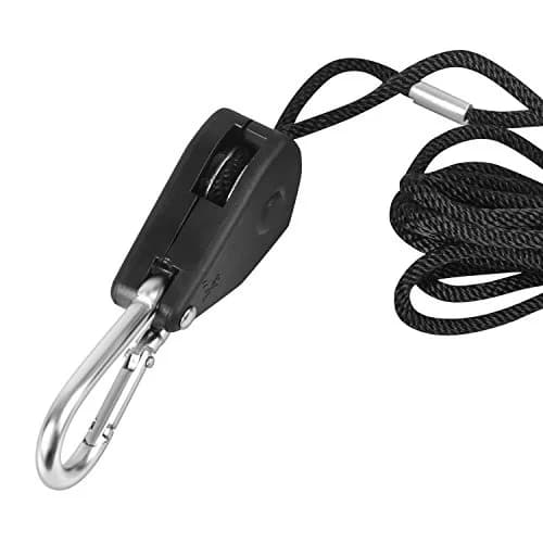 iPower GLROPEX2 Adjustable Rope Hanger 2 Pairs 8ft (150 lbs Total Capacity) | Heavy Duty Ratchet Tie-Down Strap thumbnail 2
