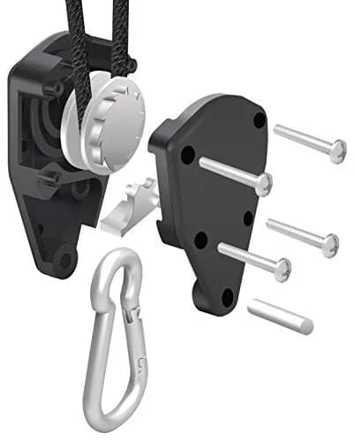 iPower GLROPEX2 Adjustable Rope Hanger 2 Pairs 8ft (150 lbs Total Capacity) | Heavy Duty Ratchet Tie-Down Strap thumbnail 3