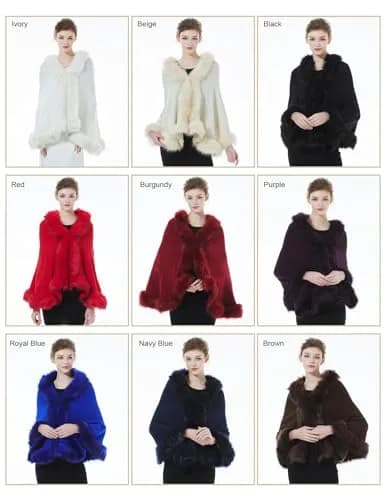BEAUTELICATE Faux Fur Shawl Wrap Stole 63in x 28in | Elegant Winter Bridal Accessory thumbnail 7