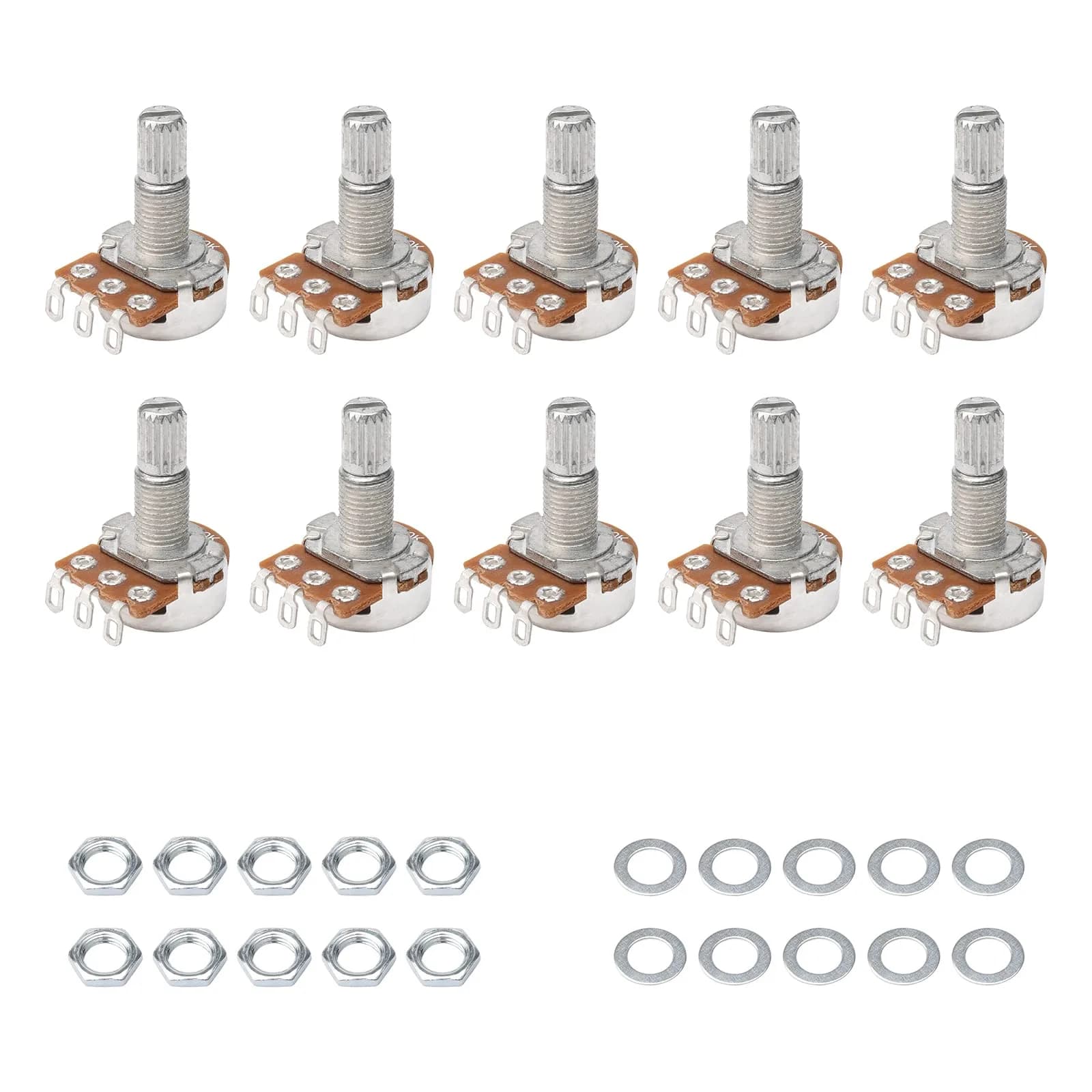 Swhmc A500K Ohm Guitar Potentiometer 1/4" Split Shaft 10-Pack | Volume Tone Control - main product image