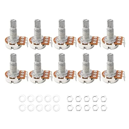 Swhmc Guitar Potentiometer Audio Pots B500K Ohm Replacement 16.5mm Base Dia 18mm Shaft Pack of 10 thumbnail 1
