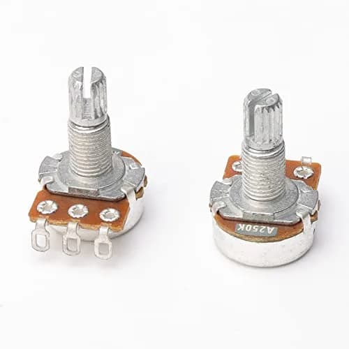 Swhmc A250K Ohm Guitar Potentiometer, 6mm Shaft, Pack of 10 | Smooth Audio Taper for Volume and Tone Controls thumbnail 3