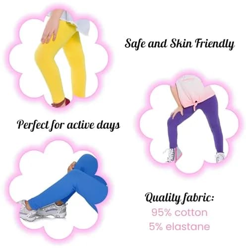 FUTURO FASHION Girls Cotton Leggings Full Length | Soft, Elastic & Trendy for Ages 2-13 thumbnail 4