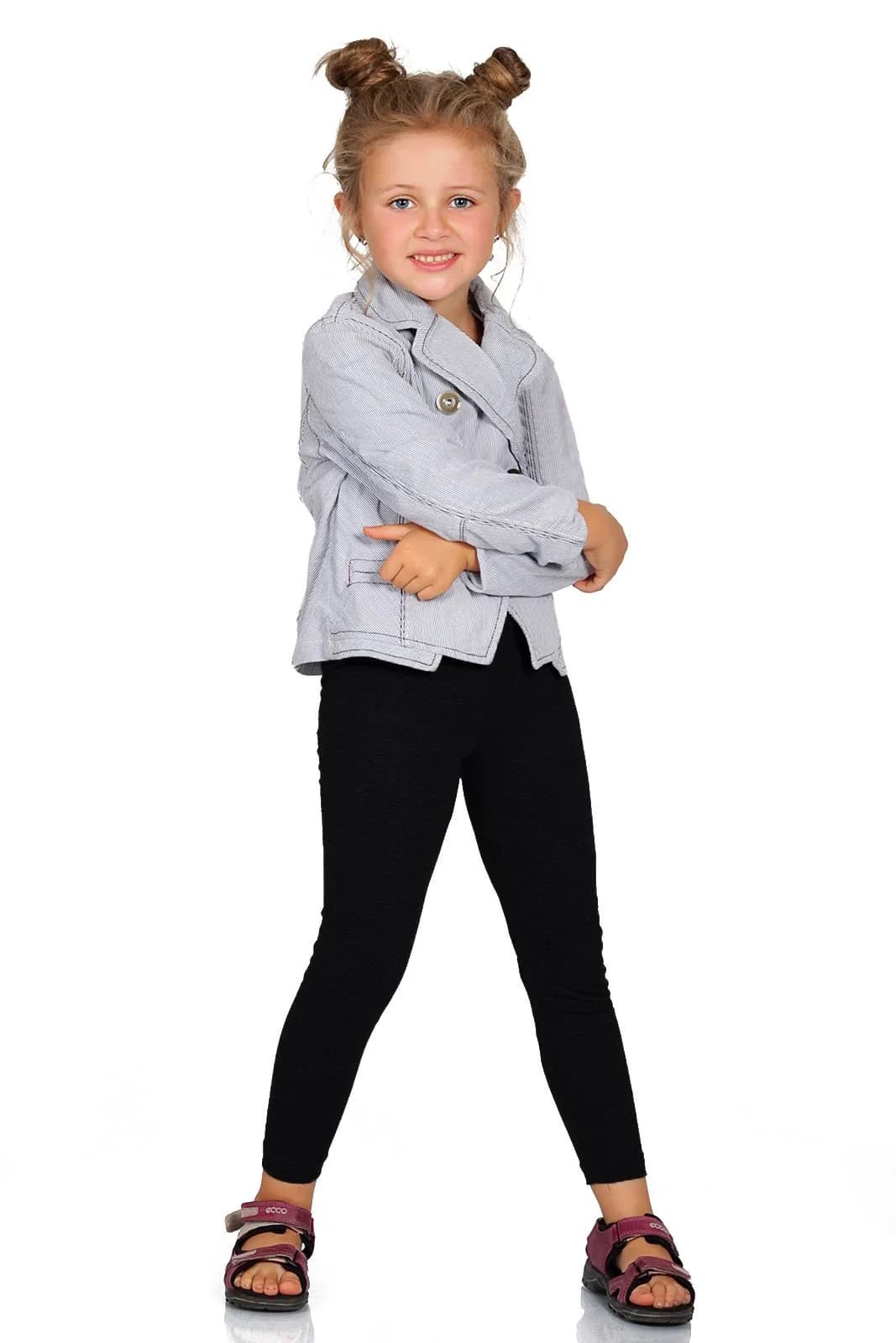 FUTURO FASHION Girls Cotton Leggings Full Length Black | Soft, Elastic & Comfortable for Kids 2-13 - main product image