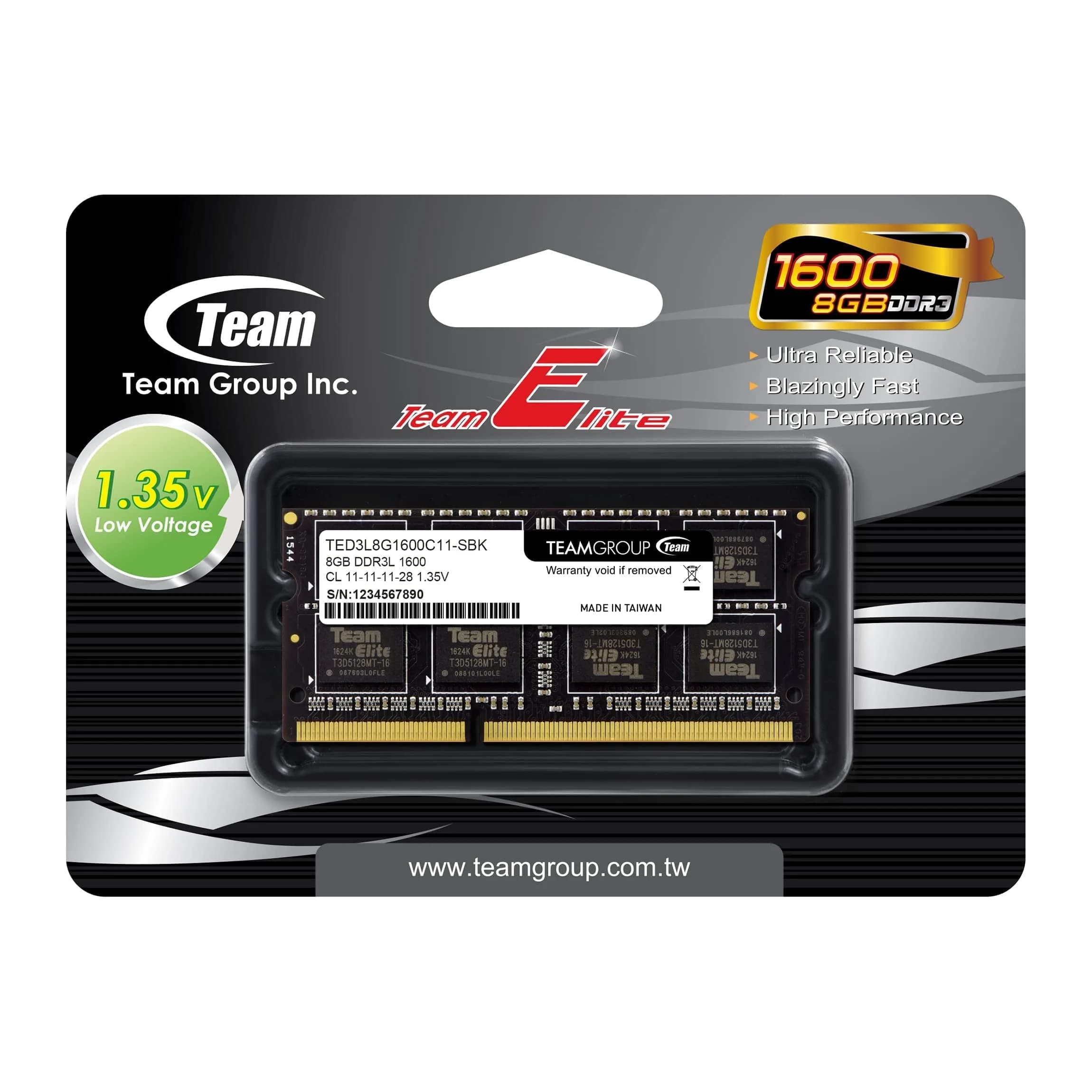 TEAMGROUP Elite DDR3L 8GB 1600MHz (8GB) SODIMM Laptop Memory | Upgrade for Laptops - view 3