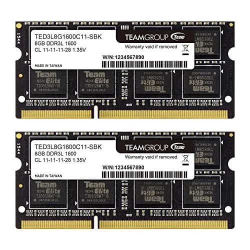 TEAMGROUP Elite DDR3L 16GB Kit (2 x 8GB) 1600MHz PC3-12800 CL11 SODIMM 204-Pin Laptop Memory Module 16GB (2x8GB) 1600MHz thumbnail 1