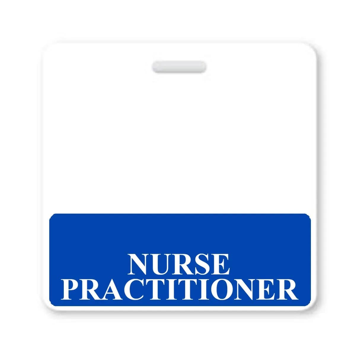 Specialist ID Nurse Practitioner Badge Buddy - Heavy Duty Horizontal | Waterproof, Spill & Tear Proof ID Card Backer for Medical Staff — Blue