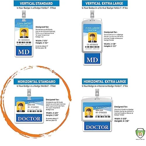 Specialist ID Nurse Practitioner Badge Buddy - Heavy Duty Horizontal | Waterproof, Spill & Tear Proof ID Card Backer for Medical Staff thumbnail 3