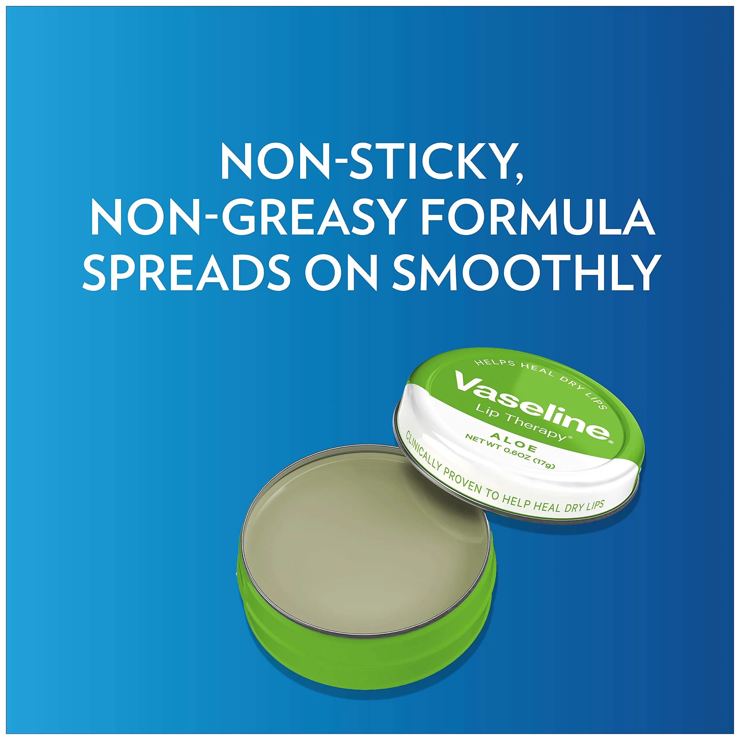 Vaseline Lip Therapy Aloe Vera Tin Lip Balm 0.6 oz (17 g) | Clinically Proven Healing for Dry Lips - view 4