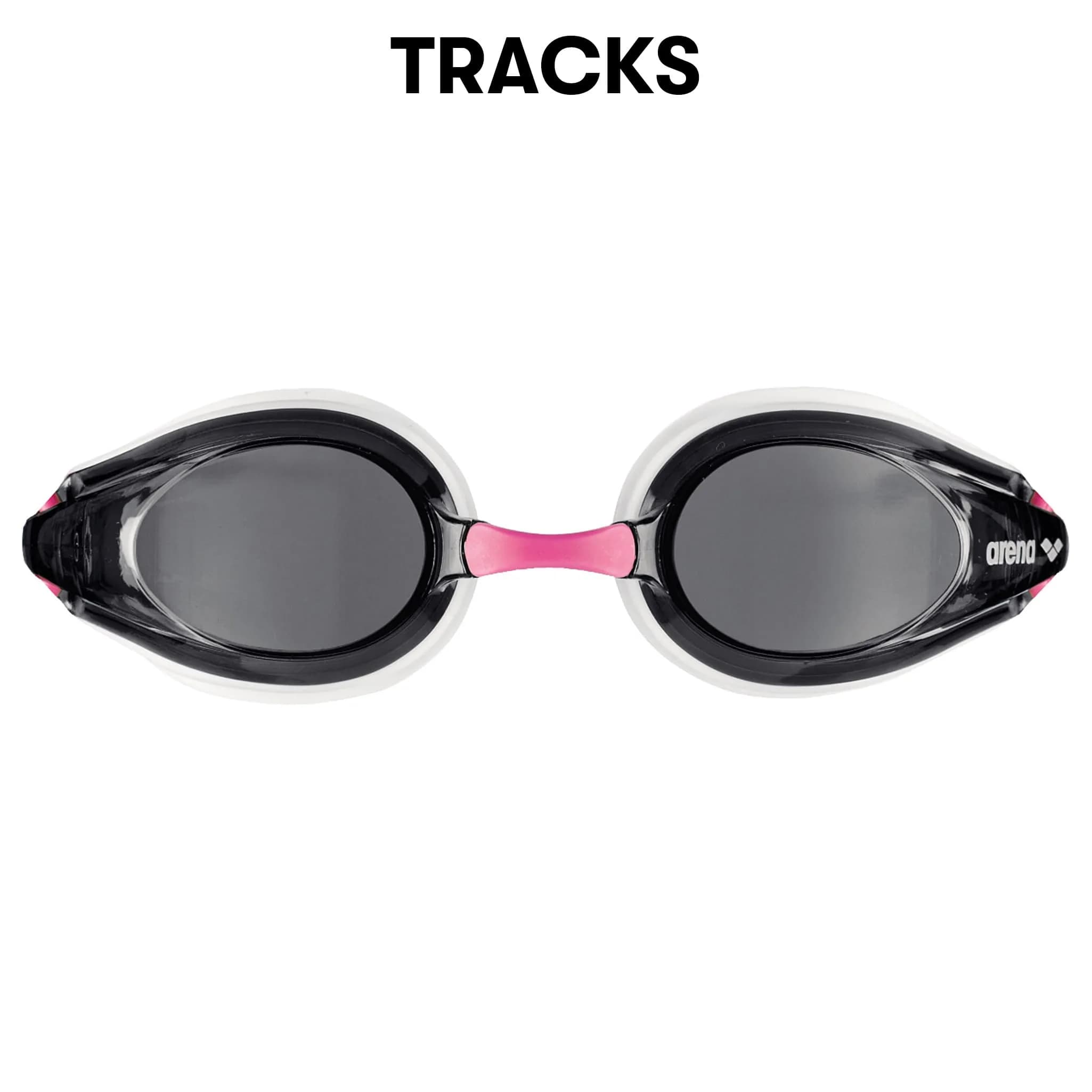ARENA Tracks Adult Non-mirror Racing Swim Goggles - White / Smoke / Fuchsia - view 3