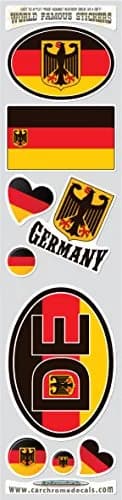 Car Chrome Decals STS-German Germany 9 Stickers Set | Waterproof, UV Resistant Vinyl for Vehicles & Home thumbnail 1