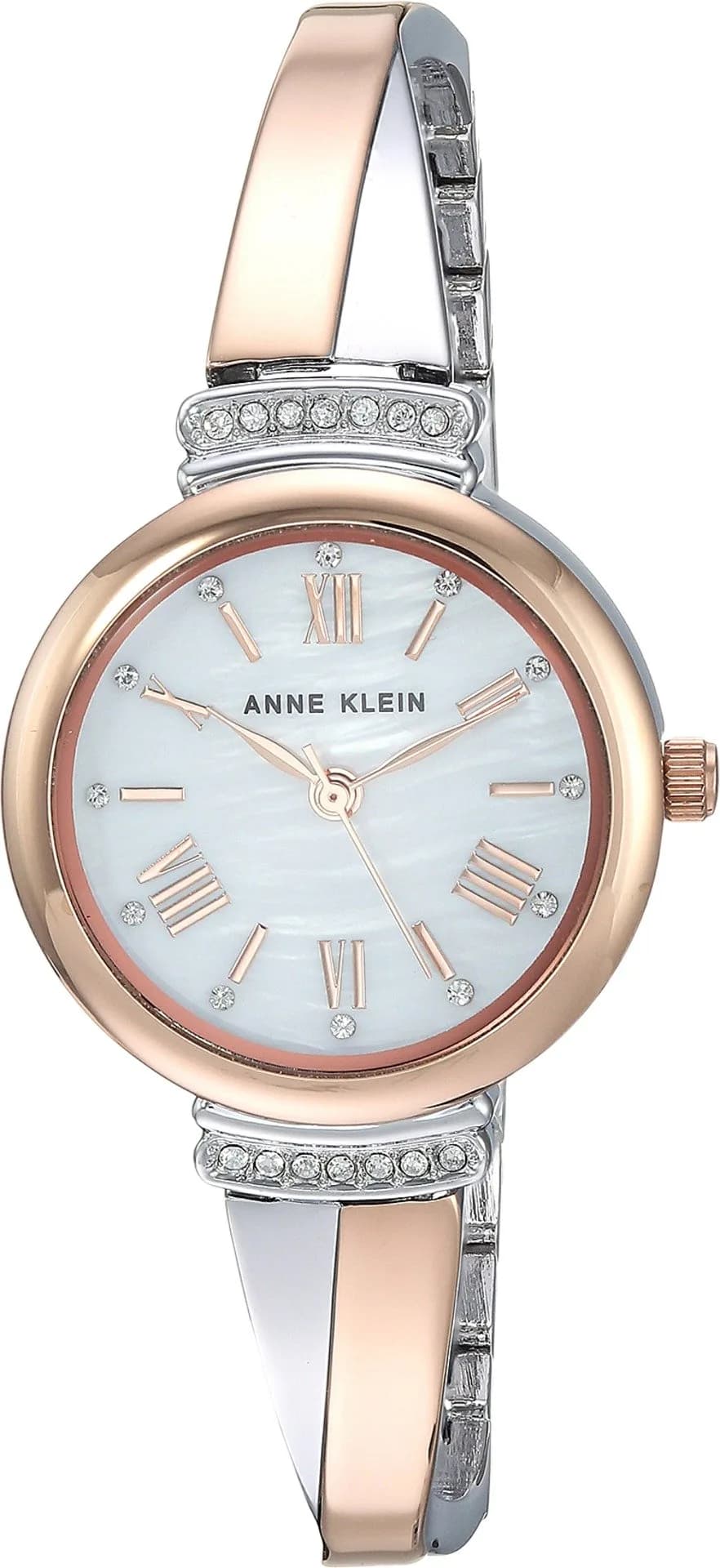 Anne Klein Women's Rose Gold/Silver Crystal Accented Bangle Watch Set AK/2245 - view 3