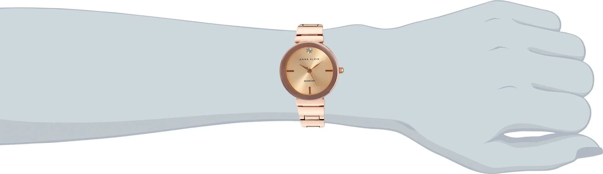 Anne Klein Women's Genuine Diamond Dial Bracelet Watch 28mm (1.10 in) | Japanese Quartz Movement - view 2