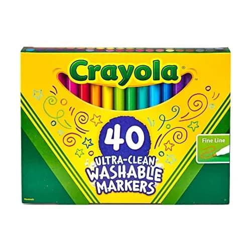 Crayola Ultra Clean Washable Markers (40ct) | Non-Toxic Fine Line Art Supplies for Kids Ages 3+ thumbnail 4