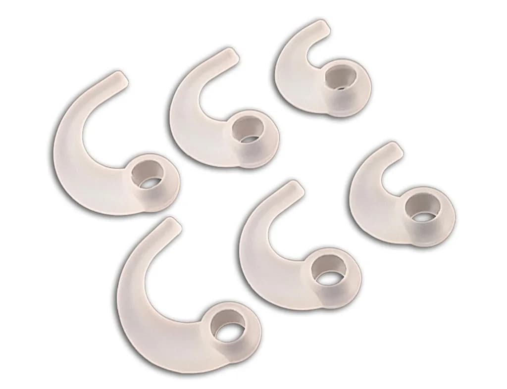 Far End Gear BudLoks Earphone Sport Grips for in-Ear and Ear Canal Earbuds, Clear | Soft Silicone Locking Wings for Active Use