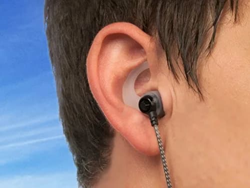 Far End Gear BudLoks Earphone Sport Grips for in-Ear and Ear Canal Earbuds, Clear | Soft Silicone Locking Wings for Active Use thumbnail 2