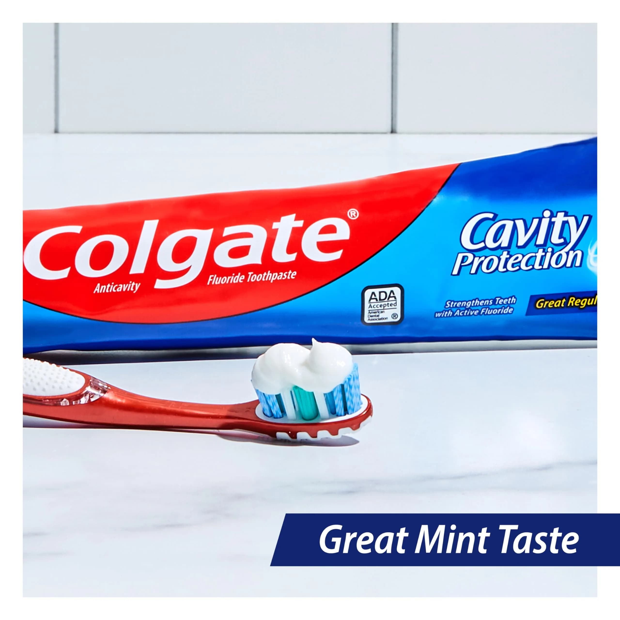 Colgate Cavity Protection Toothpaste with Fluoride, Minty Great Regular Flavor, 6 Oz Tube | ADA Accepted - view 4