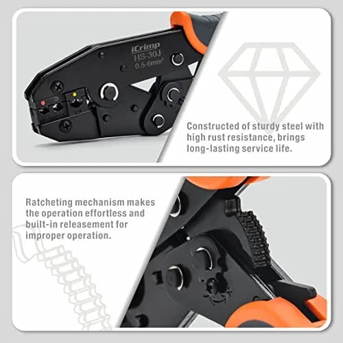 IWISS Ratchet Wire Crimping Tool Set with 5 Interchangeable Jaws & Wire Stripper | 1 Kg Tool Set thumbnail 4