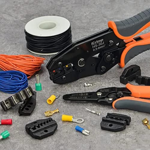 IWISS Ratchet Wire Crimping Tool Set with 5 Interchangeable Jaws & Wire Stripper | 1 Kg Tool Set thumbnail 7