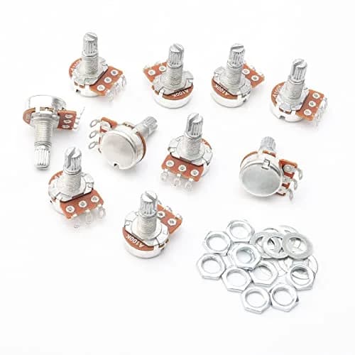 Swhmc A100K Ohm Guitar Potentiometer 10-Pack | 6mm Split Shaft thumbnail 6