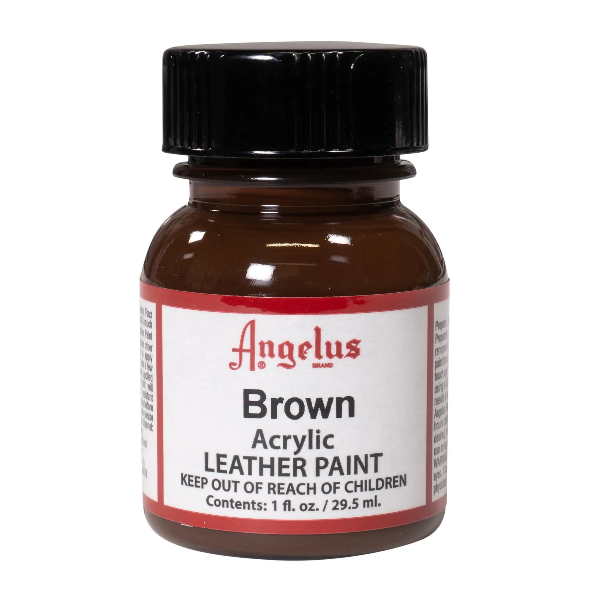 Angelus Acrylic Leather Paint Brown 28g (1 oz) | USA-Imported for Custom Shoe Restoration - main product image