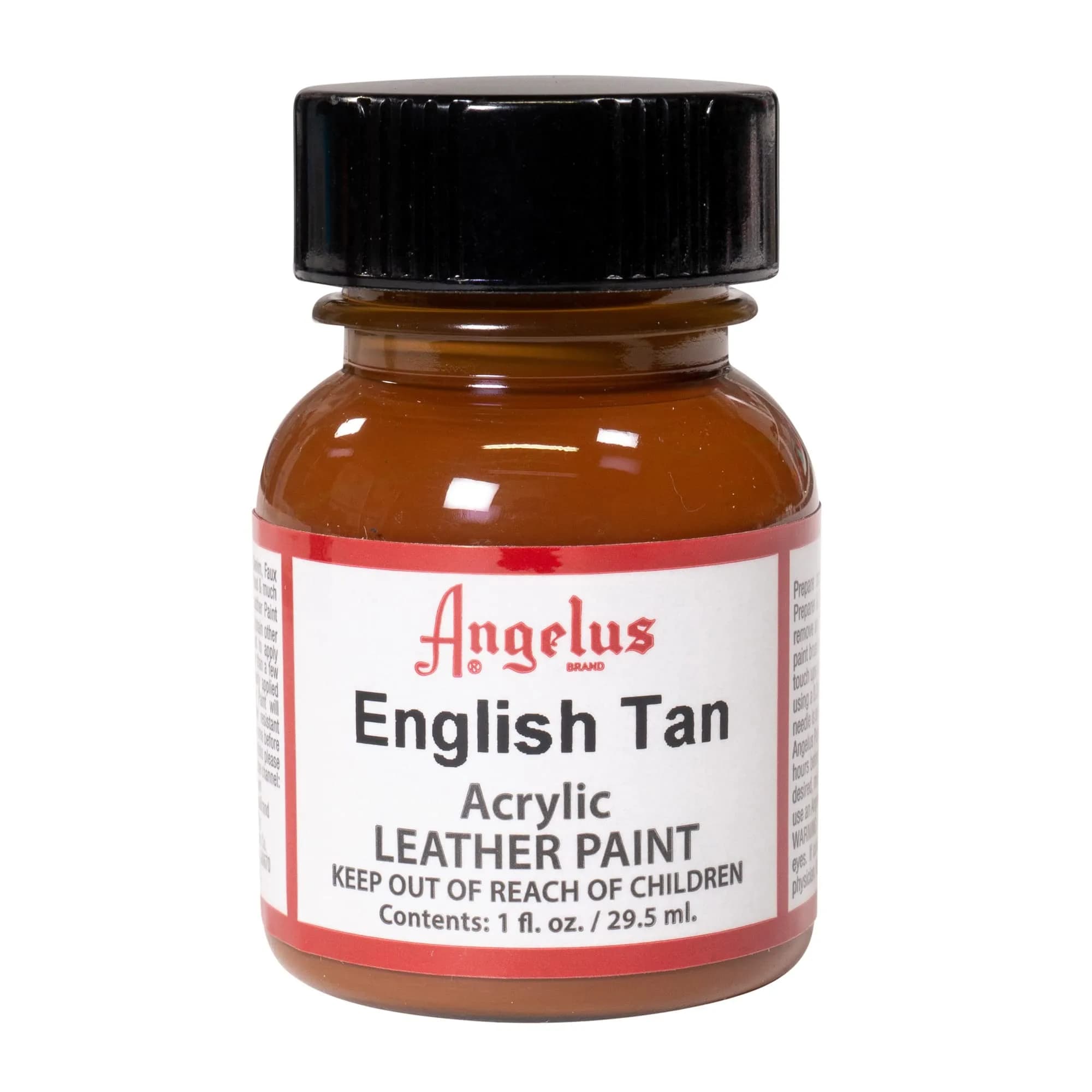 Angelus Acrylic Leather Paint English Tan (1 fl oz / 29.57 ml) | USA-Made for Shoes, Bags & Furniture - main product image