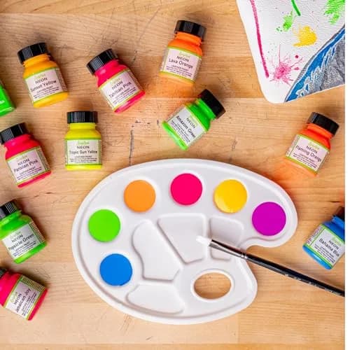 Angelus Leather Paint Neon Tropic Sun Yellow 1 oz | Bright, Non-Toxic, Water-Based Leather Color thumbnail 5
