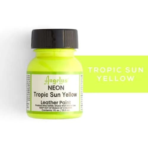 Angelus Leather Paint Neon Tropic Sun Yellow 1 oz | Bright, Non-Toxic, Water-Based Leather Color thumbnail 2