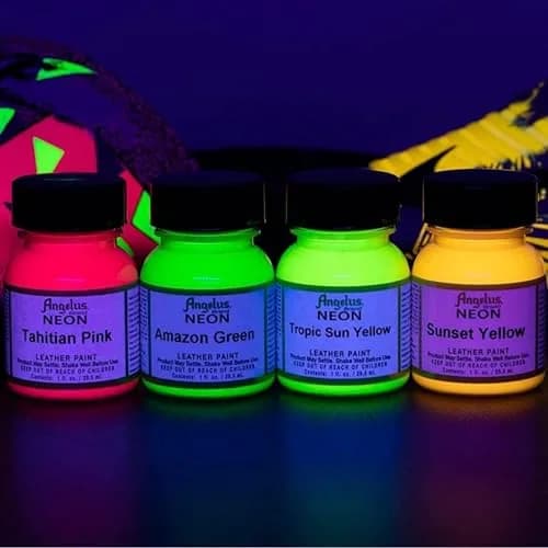 Angelus Leather Paint Neon Tropic Sun Yellow 1 oz | Bright, Non-Toxic, Water-Based Leather Color thumbnail 3