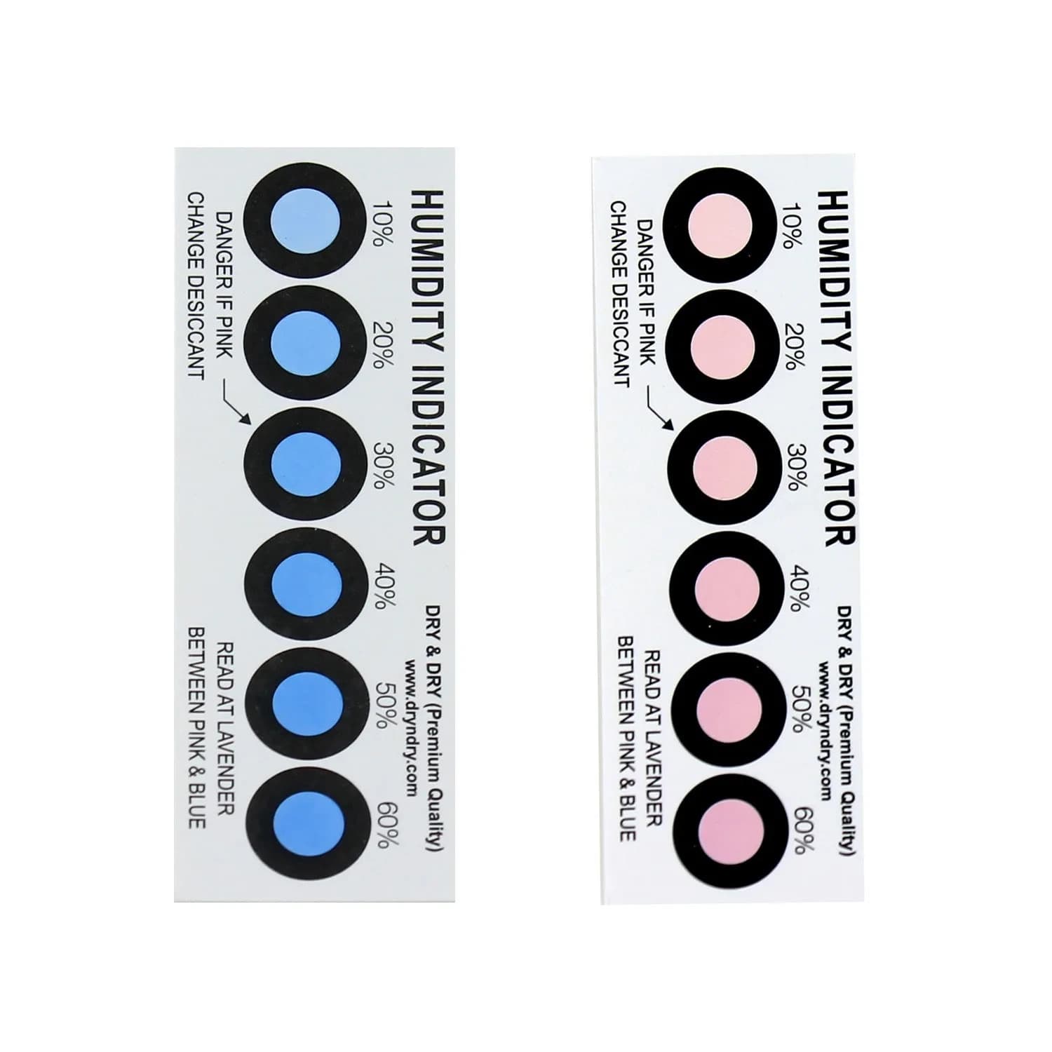 Dry & Dry Humidity Indicator Cards 20 Pack (Reusable) - 10-60% RH, 6 Spots | Industrial Grade Moisture Monitoring — White