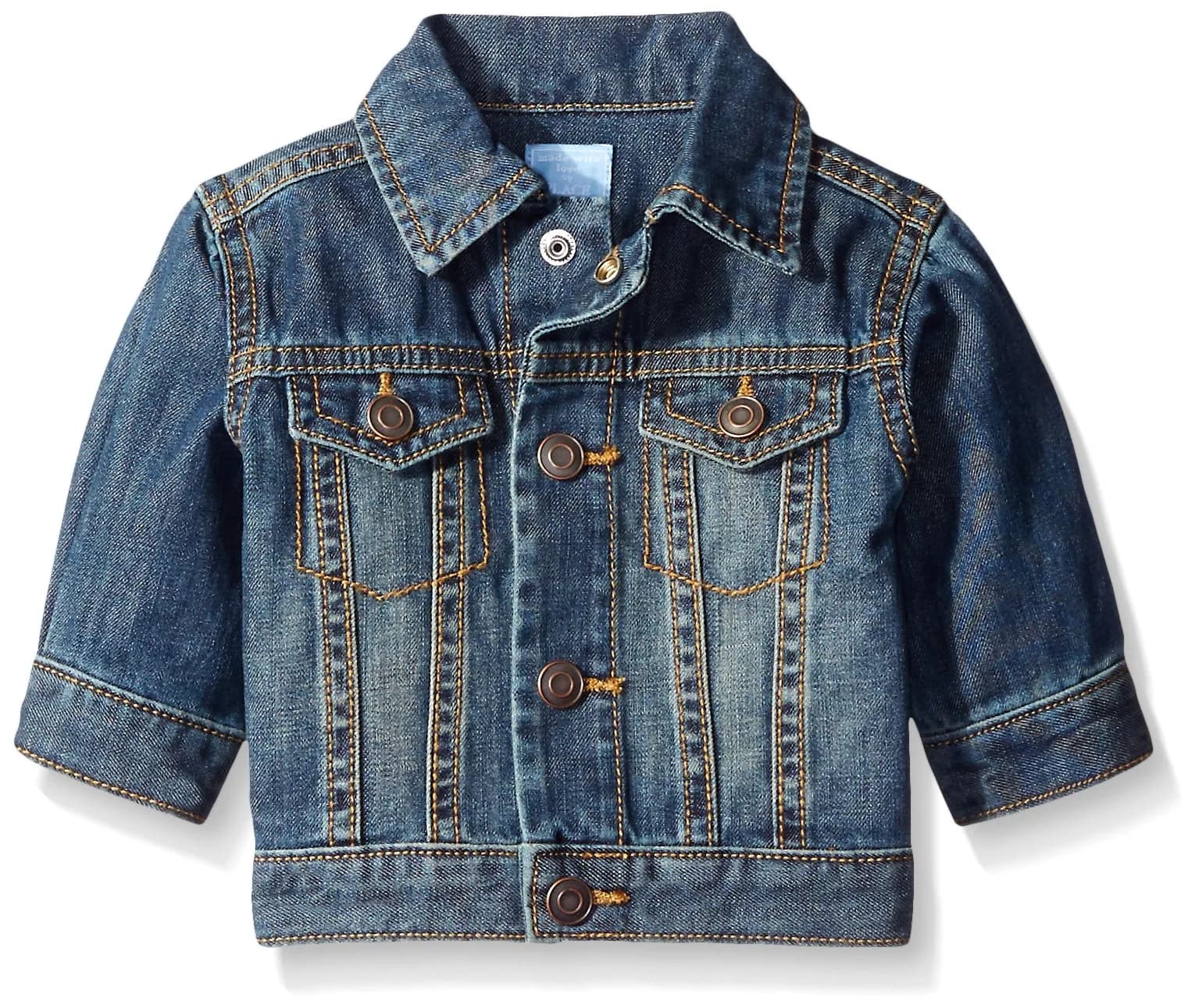 The Children's Place Baby Toddler Boys Denim Jackets, Dark Wash Blue, 6-9 Months | Classic Denim Jacket for Baby Boys
