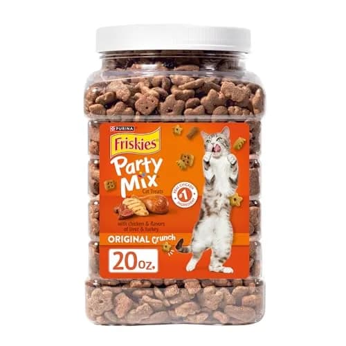 Friskies Party Mix Original Crunch Cat Treats 20 oz (567 g) | Real Chicken, Liver & Turkey Flavors thumbnail 1