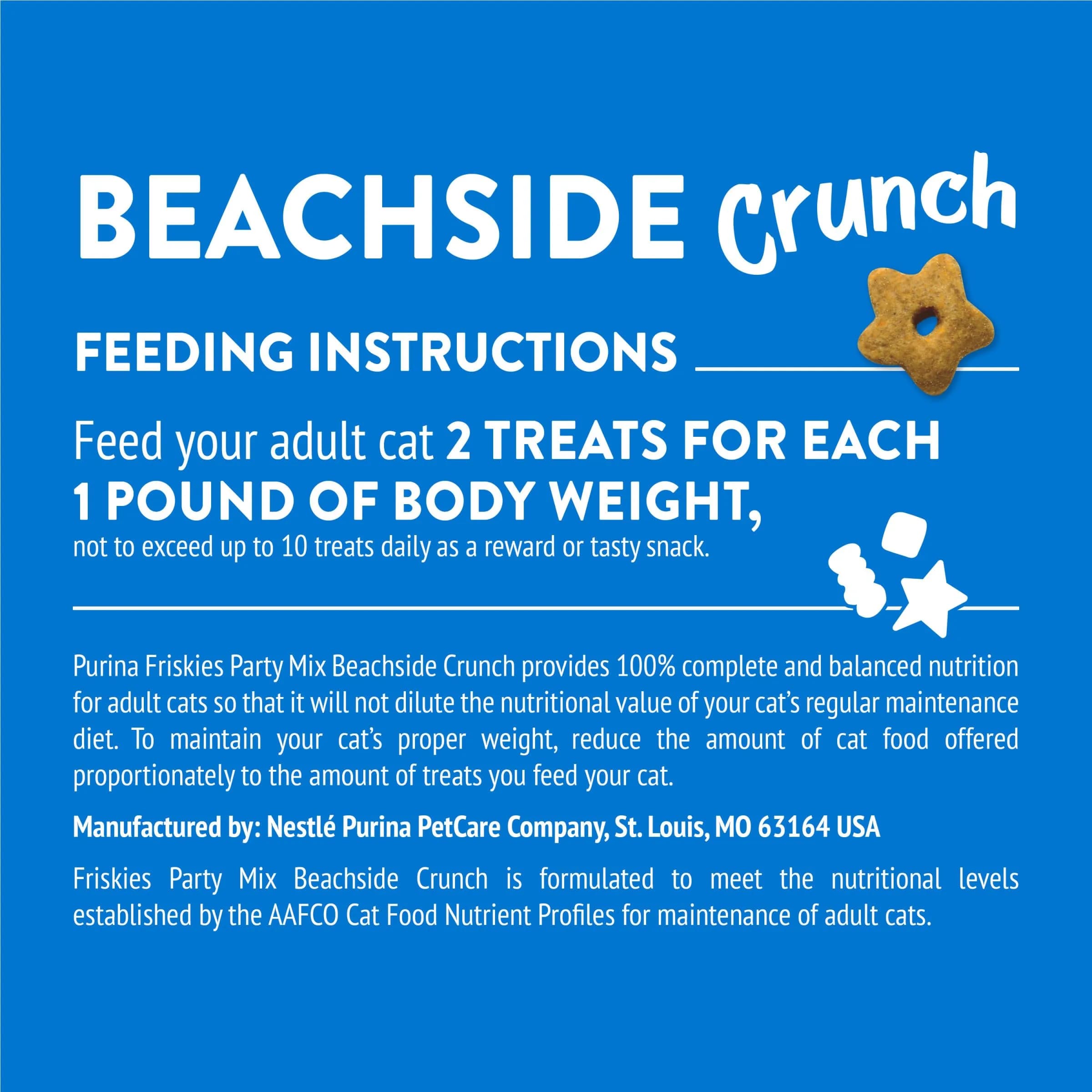 Purina Friskies Party Mix Beachside Crunch Cat Treats, 20 oz (567 g) | Seafood Flavors, Less Than 2 Calories Per Treat - view 9