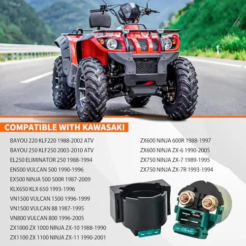 AHL Starter Solenoid Relay for Kawasaki EX250 Ninja 250R 1986-2012 | Copper & EPDM Material thumbnail 5