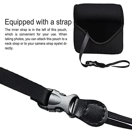 JJC Neoprene Camera Case Pouch for Compact Camera + Lens Below 4.7x2.9x3.4" | Waterproof, Elastic & Stylish thumbnail 6