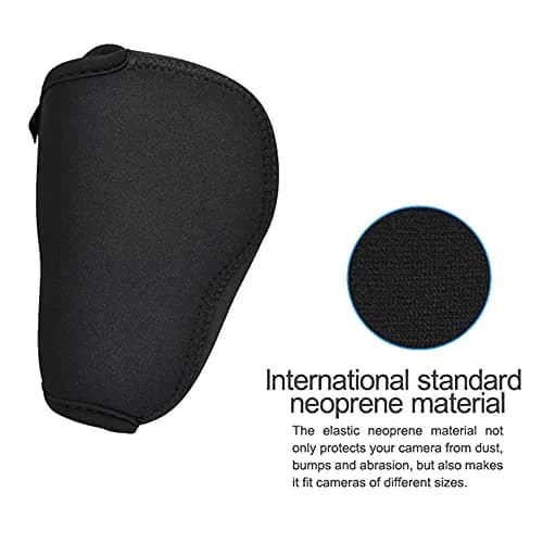JJC Neoprene Camera Case Pouch for Compact Camera + Lens Below 4.7x2.9x3.4" | Waterproof, Elastic & Stylish thumbnail 4
