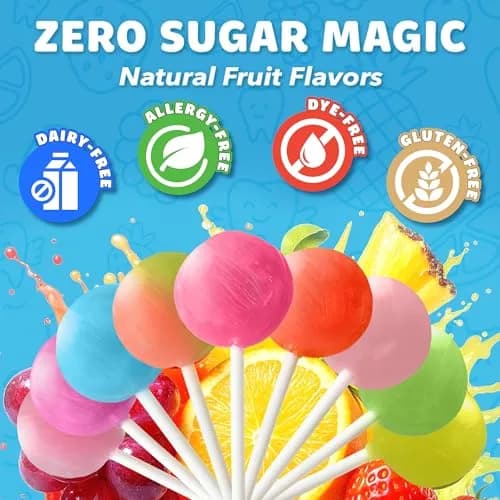 Zollipops Sugar-Free Natural Fruit Flavors 5.2 oz | Dentist-Approved, Supports Dental Health thumbnail 3