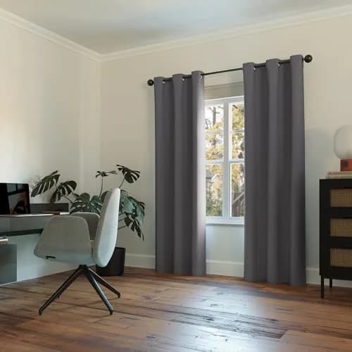 Sun Zero Easton Energy Saving Blackout Grommet Curtain Panel, 40" x 95", Charcoal | Blocks Light & Noise, Keeps Home Cooler thumbnail 4