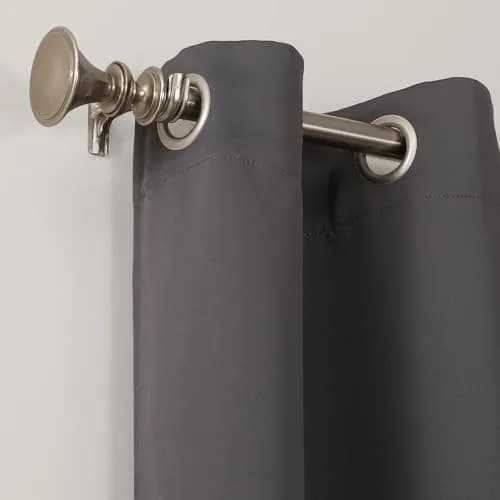 Sun Zero Easton Energy Saving Blackout Grommet Curtain Panel, 40" x 95", Charcoal | Blocks Light & Noise, Keeps Home Cooler thumbnail 2