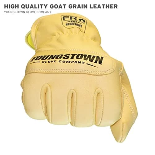 Youngstown Glove Leather Ground Utility Gloves for Men - Kevlar Lined - Cut, Puncture, Flame Resistant, Arc Rated, Tan, Large thumbnail 5