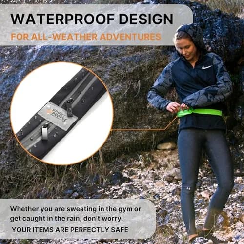 sport2people Running Belt Waterproof Phone Holder Reflective Waist Pack | Fits Most Phones, Adjustable 26-49" thumbnail 7