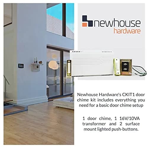 Newhouse Hardware Electric 2-Tone Door Bell Chime Kit with 16V Transformer & Lighted Buttons | Wired Doorbell System thumbnail 6