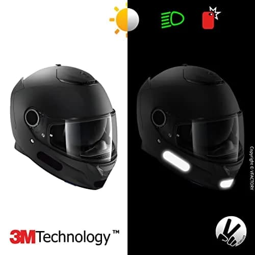 VFLUO Black Standard™ Helmet Stickers Kit of 4 | 3M™ Retro-Reflective, Discreet Black by Day, White Visibility at Night thumbnail 4