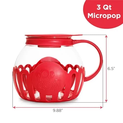 Ecolution Micro-Pop Microwave Popcorn Popper 3-Quart | Safe Glass, BPA-Free, Dishwasher Safe thumbnail 6