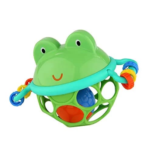Bright Starts Oball Jingle & Shake Pal Musical Toy | BPA-Free Easy-Grasp Baby Rattle Toy (Green Frog) thumbnail 1